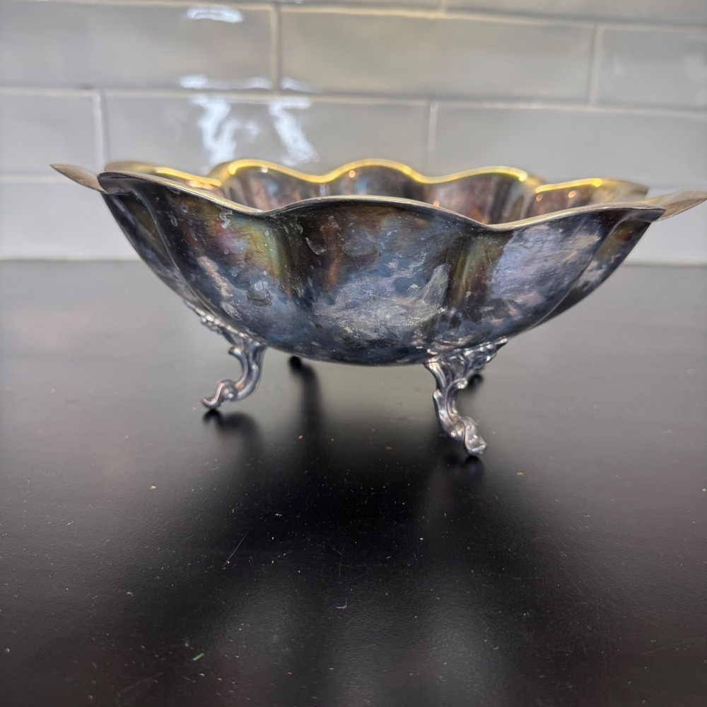 Reed & Barton Footed Bowl Home Decor 9.5in Silver Silverplate Scalloped 1095